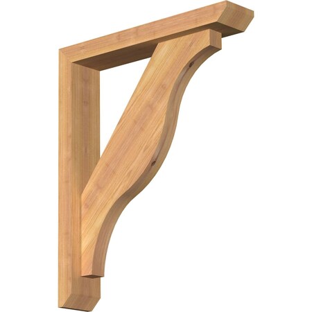 Ekena Millwork Funston Slat Smooth Bracket w/ Offset Brace, Western Red Cedar, 3 1/2"W x 18"D x 22"H BKT0402X18X22FST06SWR